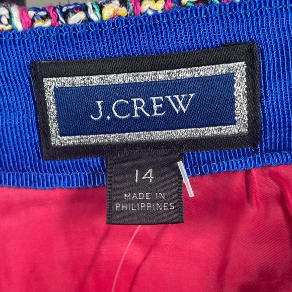 NEW J Crew Skirt Womens 14 pink purple tweed woven pencil preppy colorful italy - Picture 4 of 12